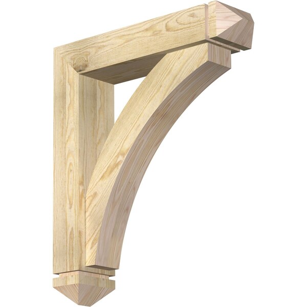 Ekena Millwork Thorton Arts and Crafts Rough Sawn Bracket w/ Offset Brace, Douglas Fir, 6"W x 26"D x 30"H BKT0604X26X30THR03RDF - main